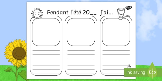 Activité d'écriture cursive : L'été - Twinkl