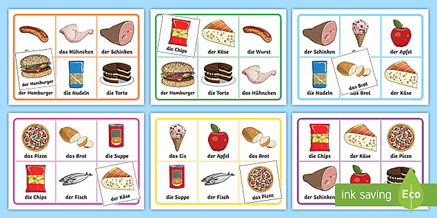 German Foods Bingo Game Teacher Made 