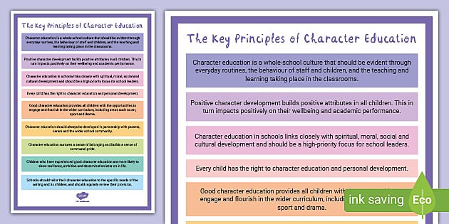 The Key Principles Of Character Education teacher Made 