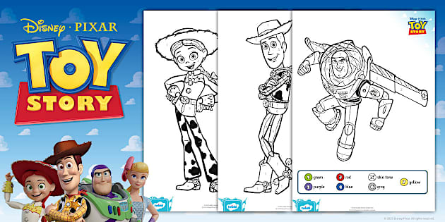 👉 Disney Colour By Numbers Printable Activities | Toy Story