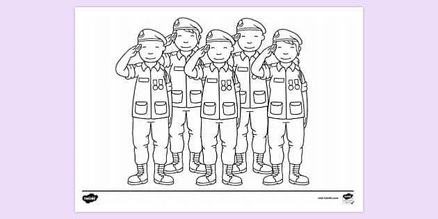 Army Cute Printable For Colouring
