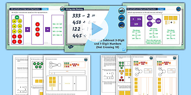 👉 White Rose Compatible Y3 Add Subtract 3-Digit and 1-Digit