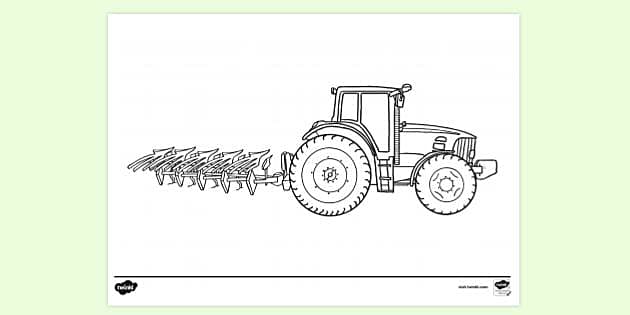 FREE! - Tractor and Plough Colouring Sheet | Colouring Sheets