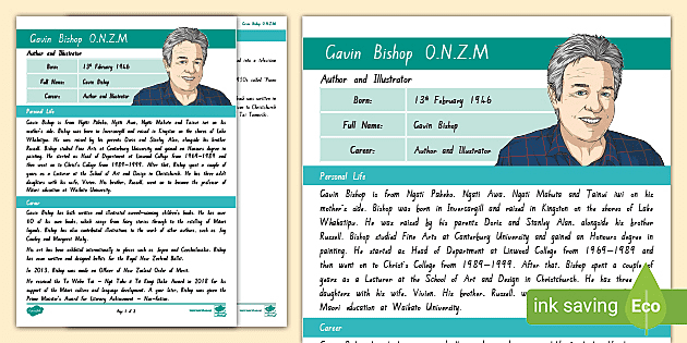 Gavin Bishop Fact File Teacher Made