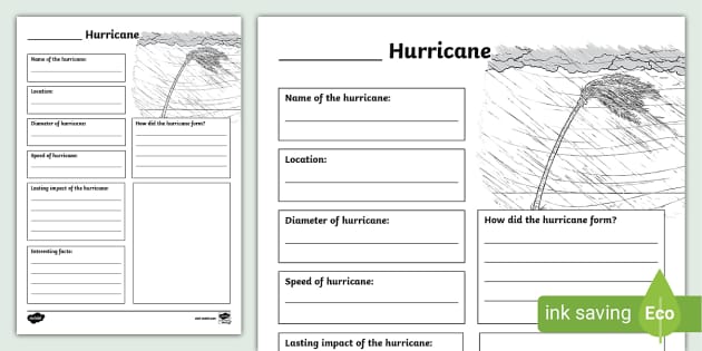 Hurricane Fact File Template