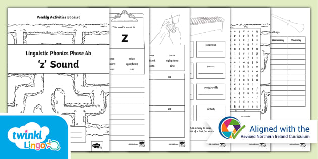 Northern Ireland Linguistic Phonics Phase 4b z Sound Booklet