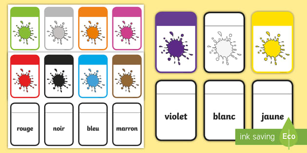 French Colour Matching Flashcards Teacher Made