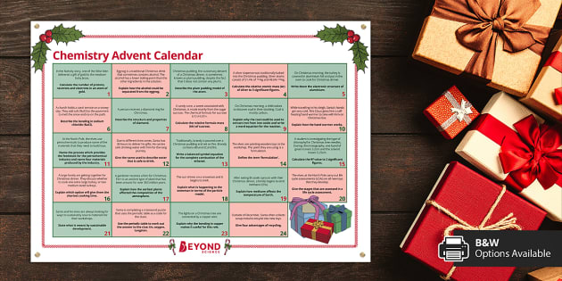 Chemistry Christmas Advent Calendar (l #39 insegnante ha fatto)