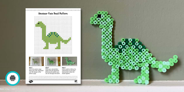 Dinosaur Fuse Bead Pattern | Dinosaur Crafts