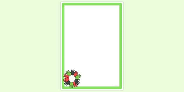 Simple Blank Kwanzaa Page Border | Page Borders | Twinkl