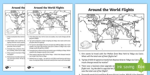 multi-step-problems-around-the-world-flights-teacher-made