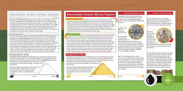 Remarkable Ancient African Empires Reading Comprehension