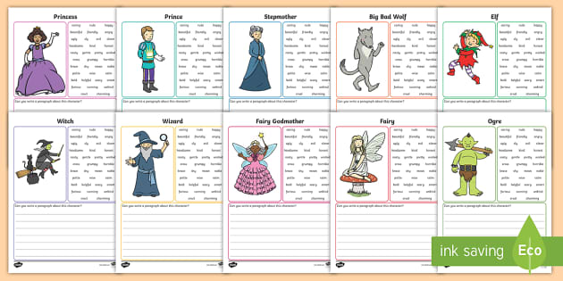 Character Description Examples Writing Frames Primary