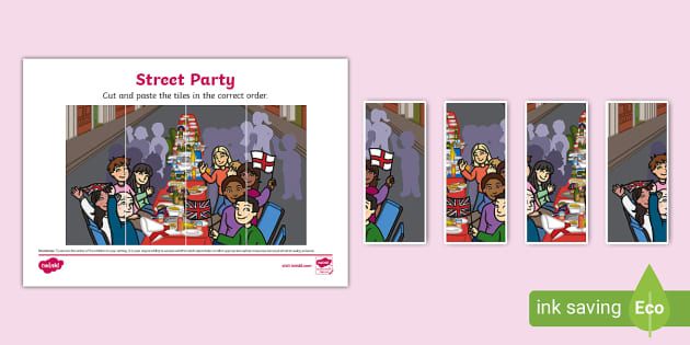 Street Party Puzzle Strips (teacher made) - Twinkl