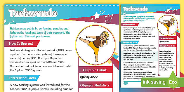 taekwondo write up worksheet worksheet teacher made
