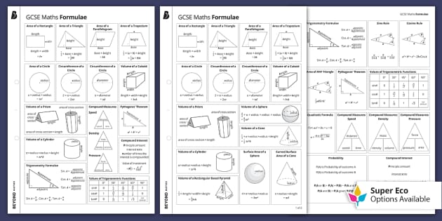 GCSE Maths Formula Sheets: Overview | KS4 Maths | Beyond