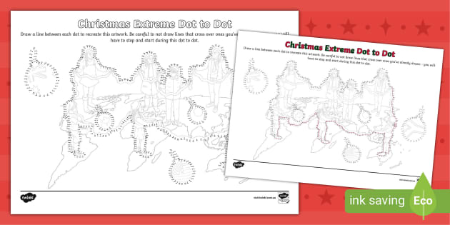 Christmas Connections Extreme Dot to Dot - Twinkl Christmas dot-to-dot-extreme-printable-templates-online-worksheets-library