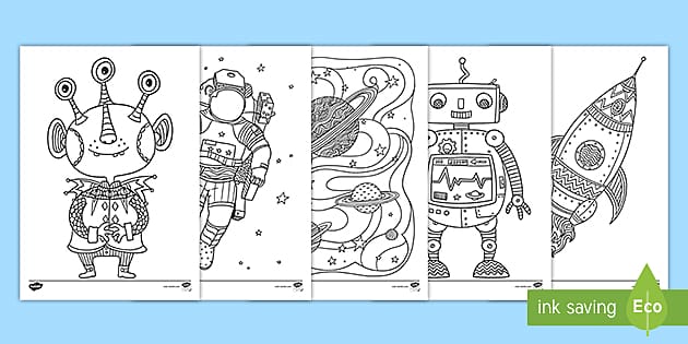 12 Pack Stress Relief Coloring Pages, Solar System Digital Print