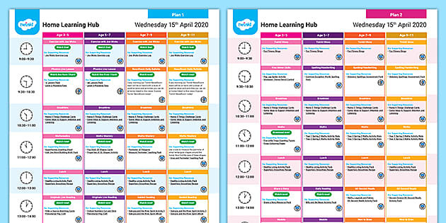 FREE! - Home Learning Hub Daily Plan Wednesday 15th April