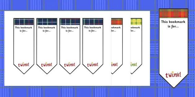 Tartan Bookmarks (Editable) (Teacher-Made) - Twinkl