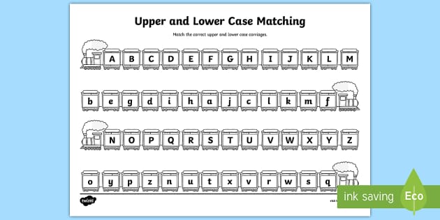 Uppercase and Lowercase Letters Matching Worksheet