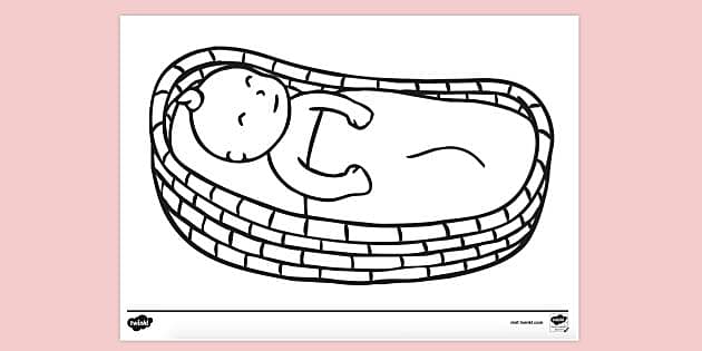 New Born Baby Colouring Pages