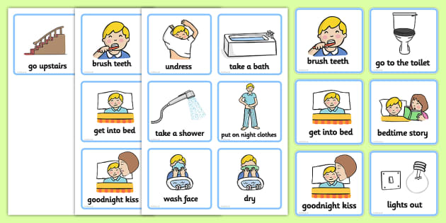 Visual Timetable (Getting Ready For Bed - Boys) - getting ...