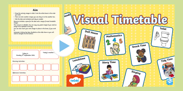 Interactive Visual Timetable Nursery PowerPoint - Twinkl