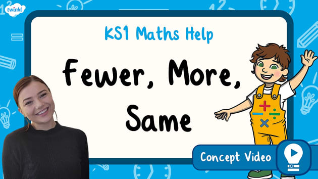 👉 Fewer, More, Same | KS1 Maths Concept Video - Twinkl