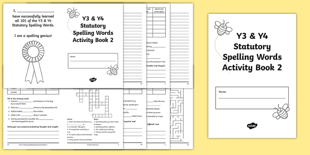 Statutory Spelling List Y3 and Y4 Activity Booklet 2
