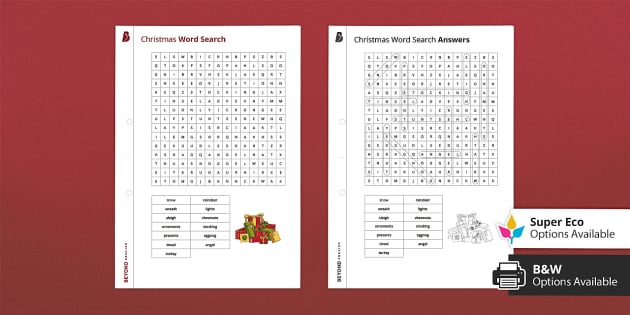 * NEW * Christmas Word Search (l'enseignant A Fait) - Twinkl