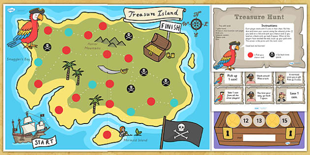 Pirate Treasure Hunt Board Game Pirate Treasure Hunt Board Game