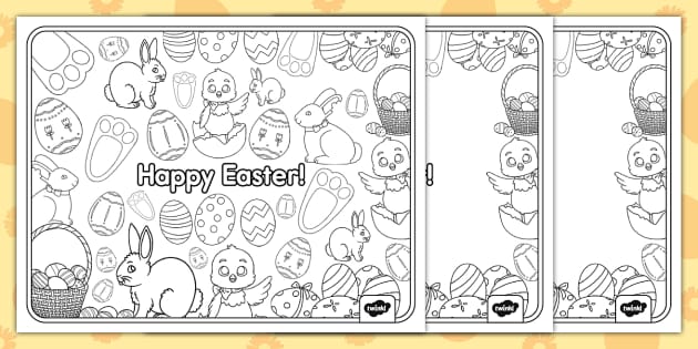 Let's Doodle! Easter Coloring Sheets (teacher made) - Twinkl