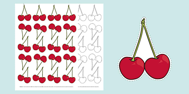 Small Cherry Cut-Outs (Hecho por educadores) - Twinkl