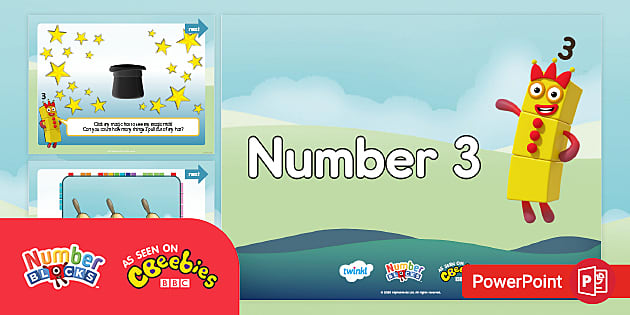 Free Numberblocks Number Three Powerpoint Math Counting