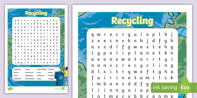 KS2 Recycling Word Search (Hecho por educadores) - Twinkl