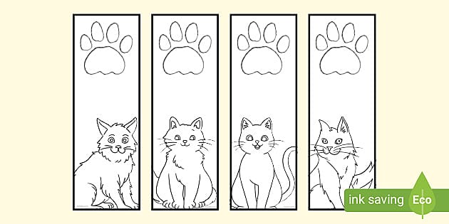 FREE! - Cat Bookmarks to Colour - Colouring Bookmarks