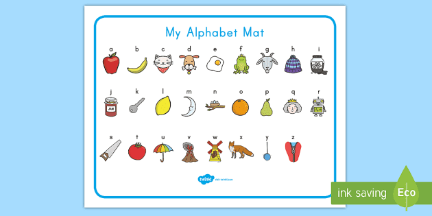 Placemat for Children alphabet A-Z 