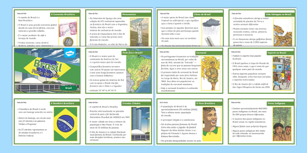 Cartões de Fatos Gerais sobre o Brasil (Teacher-Made)