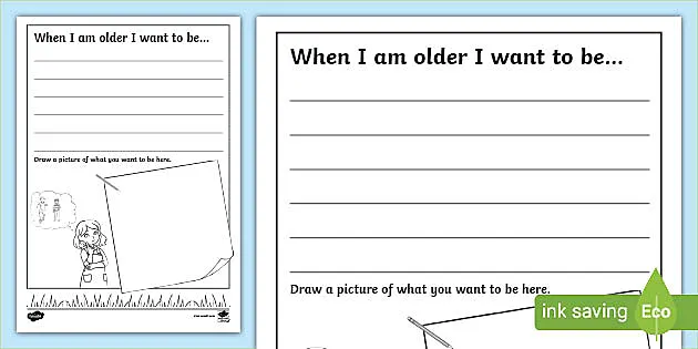 When I Am Older, I Want to Be' Writing Frame (Teacher-Made) when-i-am-older-i-want-to-be-writing-frame-teacher-made