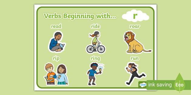 Verbs Beginning with 'r' Word Mat (teacher made) - Twinkl