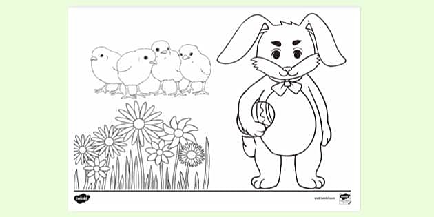 Disegno di Pasqua da Colorare per Bambini - Twinkl