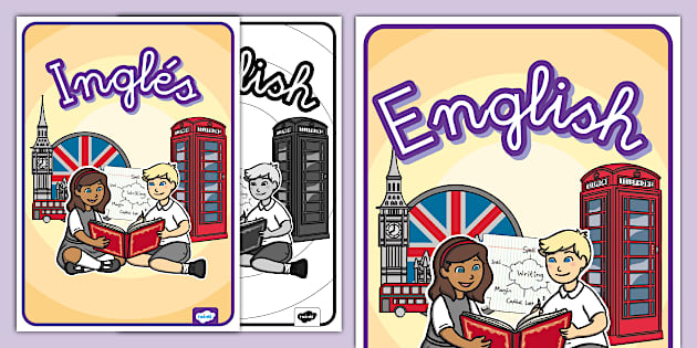 Portada de cuaderno: English (professor feito) - Twinkl