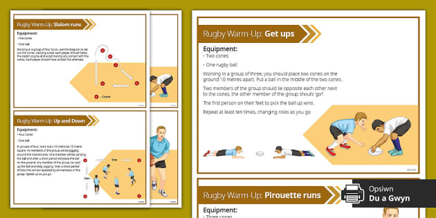 Rugby: General Warm Up Cards (teacher made) - Twinkl