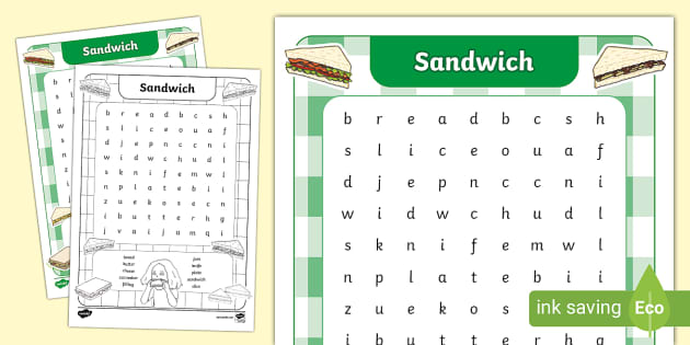 Sandwich Word Search (teacher made) - Twinkl