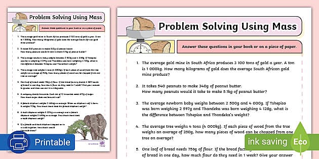 problem solving mass year 3
