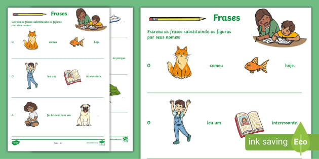 Leitura de frases r e rr - Recursos de ensino