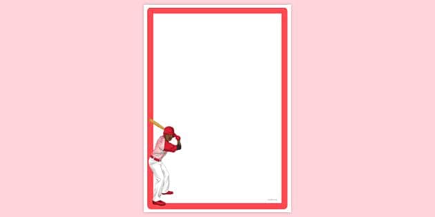 Simple Blank Baseball Batter Page Border | Twinkl - Twinkl