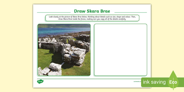 Skara Brae Drawing Activity, Skara Brae, Scotland - Twinkl