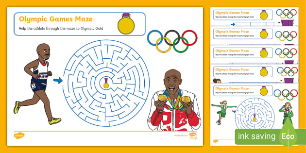 FREE Free Olympic Games Maze Activity Worksheets For Children 